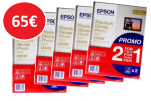 Lot 5 x pack de 2 A4 premium glossy 15F soit 150F